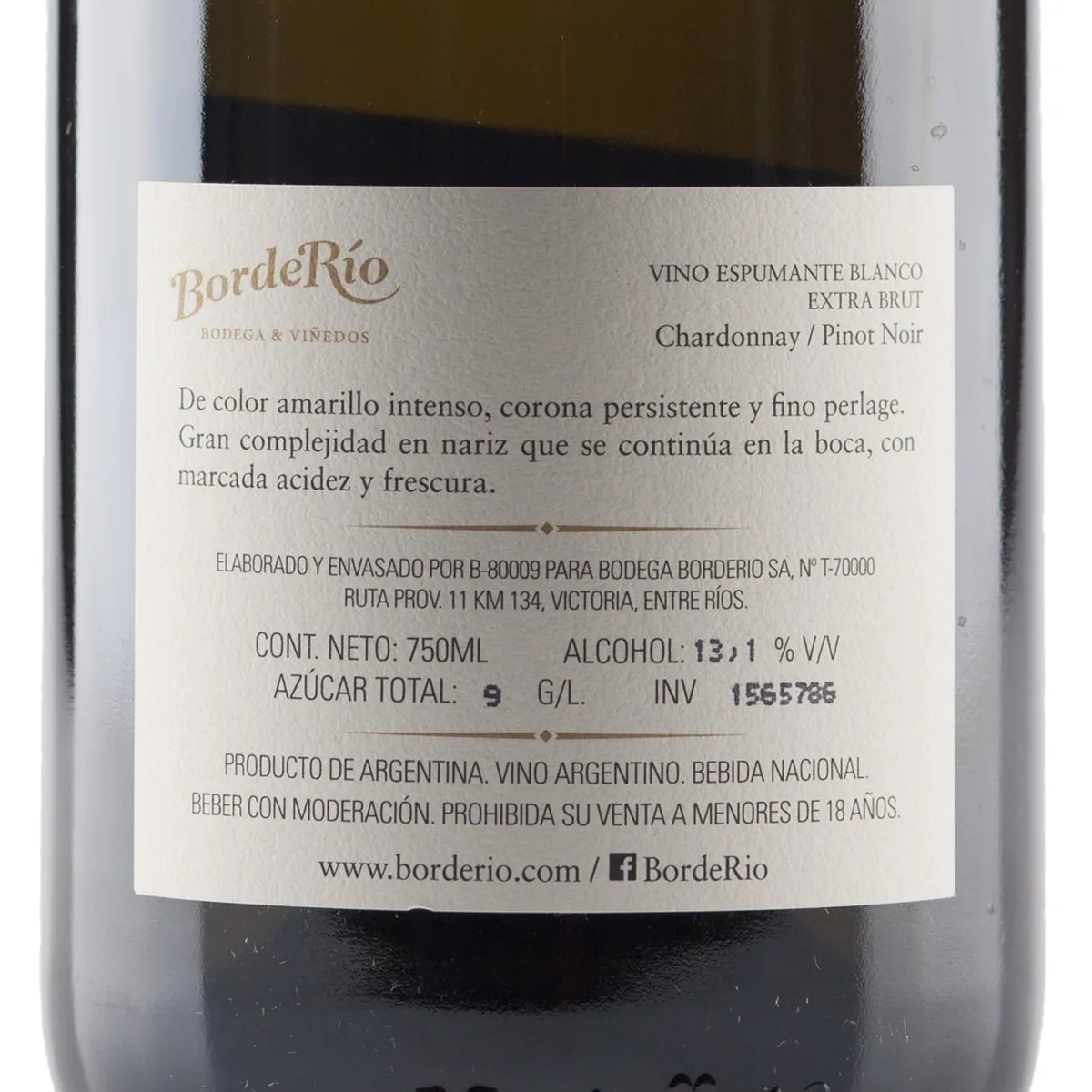 Vino Espumante BordeRío Extra Brut - Chardonnay / Pinot Noir